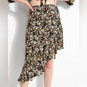Guess Women's Romily  Asymmetrical Floral Skirt Size XS
